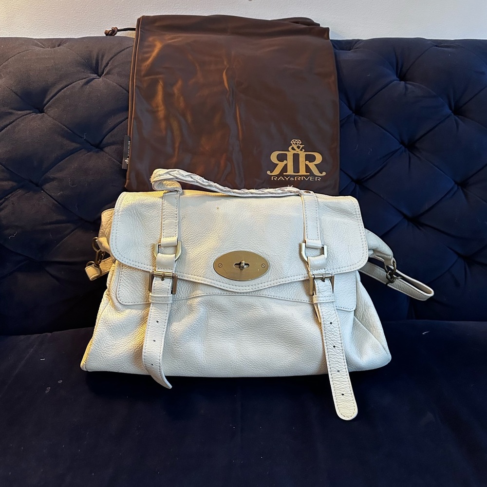 2R bovine leather ivory satchel